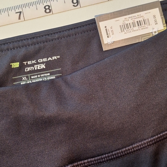 NWT Tek Gear Leggings XL POCKETS Black and Purple - Picture 5 of 7